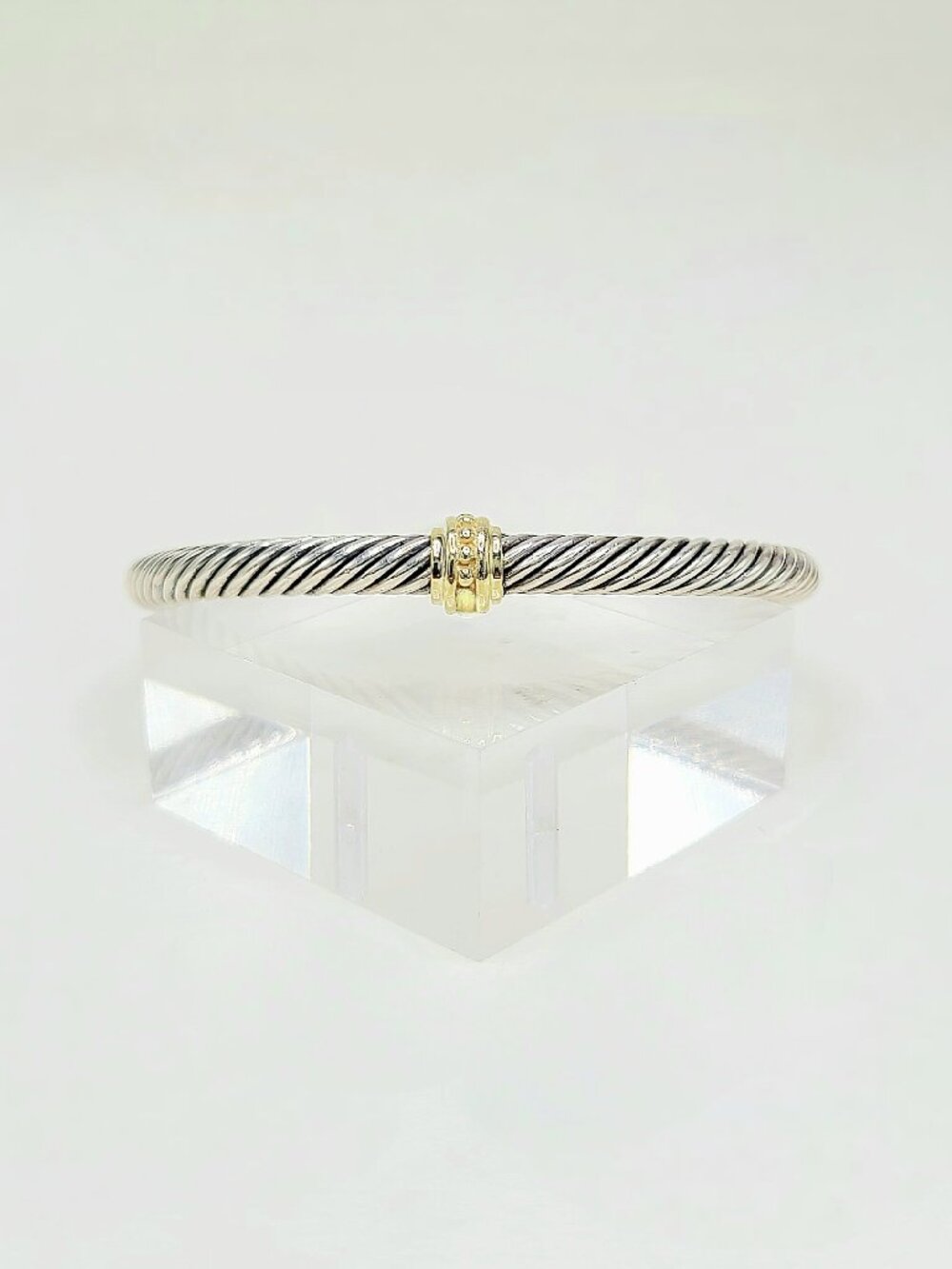 David Yurman Cable Classic Station Bracelet w/ 14K Yellow Gold - 5mm - Small
